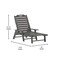 Merrick Lane Gaylord Set of 2 Adjustable Adirondack Loungers with Cup Holders- All-Weather Indoor/Outdoor HDPE Lounge Chairs